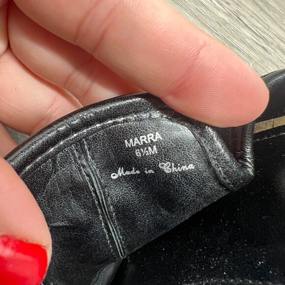 DONALD J PLINER SUEDE TASSLE MULES BLACK Size 6.5 M SLIP ON CUTE BLOCK HEEL - Picture 10 of 11